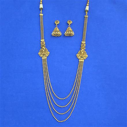Antique Temple Necklace With Matte Gold Plating
