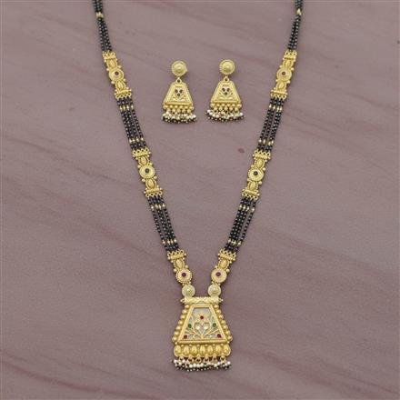 Antique Meenakari Mangalsutra With Matte Gold Plating