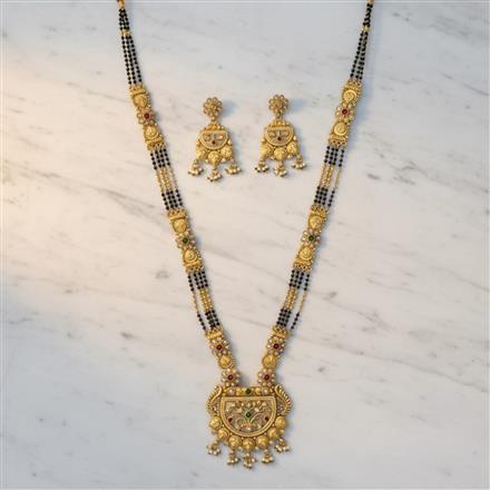 Antique Meenakari Mangalsutra With Matte Gold Plating