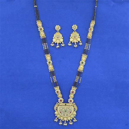 Antique Meenakari Mangalsutra With Matte Gold Plating