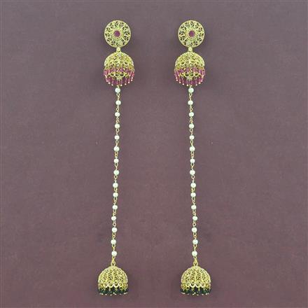 Antique Kashmiri Jhumki With Gold Plating