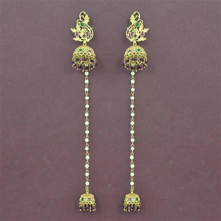 Antique Kashmiri Jhumki With Gold Plating