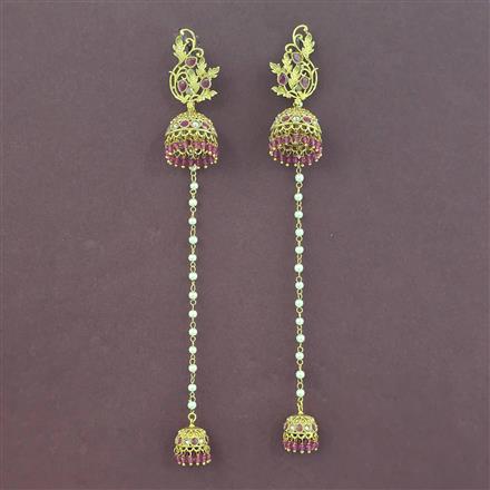 Antique Kashmiri Jhumki With Gold Plating