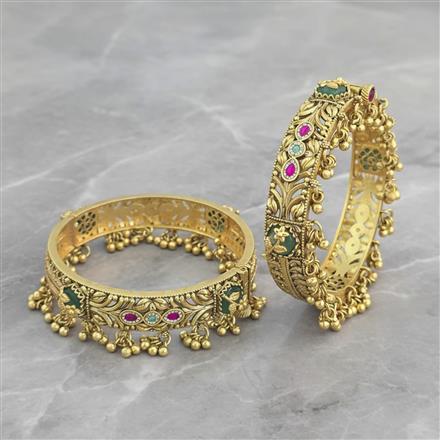 Antique Openable Bangles With Matte Gold Plating