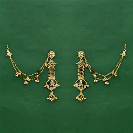 Antique Meenakari Earring With Matte Gold Plating
