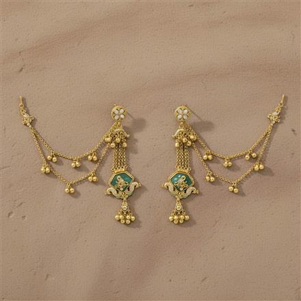 Antique Meenakari Earring With Matte Gold Plating