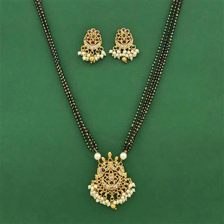 Antique Moti Mangalsutra With Gold Plating