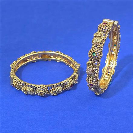 Antique Openable Bangles With Matte Gold Plating