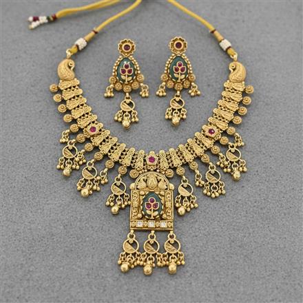 Antique Classic Necklace Set Set With Gold Plating