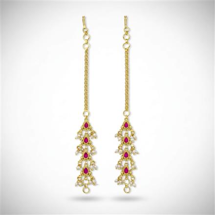 Antique Moti Ear Chain With Gold Plating