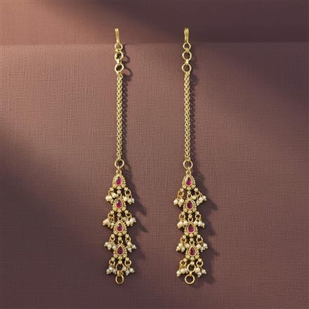 Antique Moti Ear Chain With Gold Plating