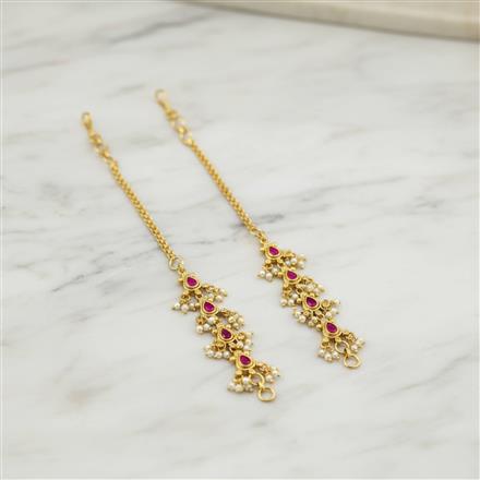 Antique Moti Ear Chain With Gold Plating
