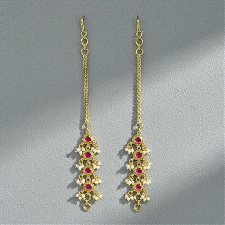 Antique Moti Ear Chain With Gold Plating