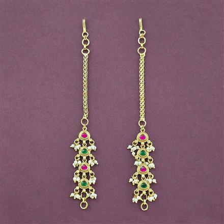 Antique Moti Ear Chain With Gold Plating