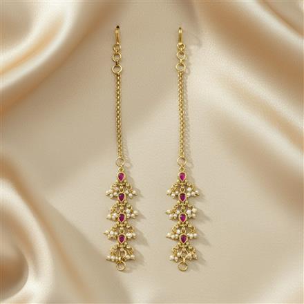 Antique Moti Ear Chain With Gold Plating