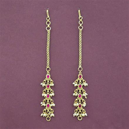 Antique Moti Ear Chain With Gold Plating