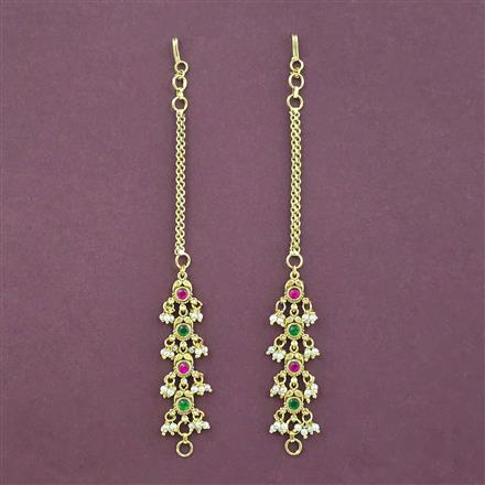 Antique Moti Ear Chain With Gold Plating