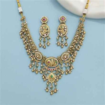Antique Classic Necklace Set With Gold Plating