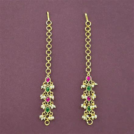 Antique Moti Ear Chain With Gold Plating