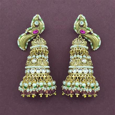 Antique Peacock Earring With Gold Plating