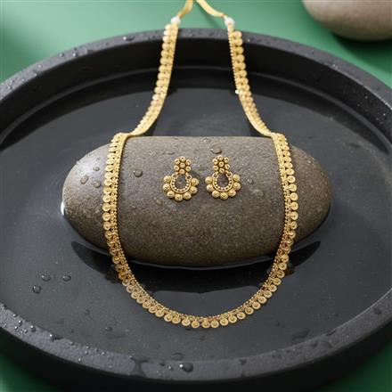 Antique Long Necklace Set Set With Gold Plating