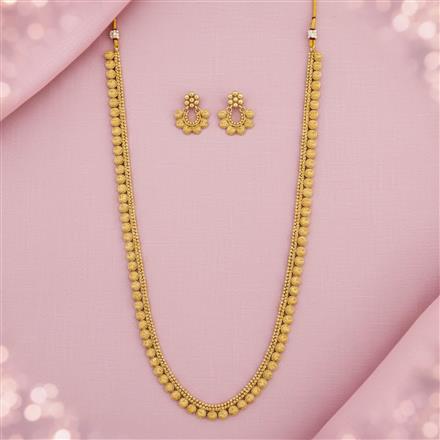 Antique Long Necklace Set Set With Gold Plating