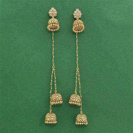 Antique Kashmiri Jhumki With Gold Plating