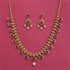 Antique Moti Necklace Set With Matte Gold Plating