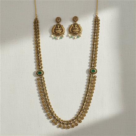 Antique South Indian Necklace Set With Matte Gold Plating