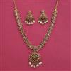 Antique Moti Necklace Set With Matte Gold Plating