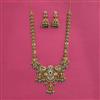 Antique Long Necklace Set With Matte Gold Plating