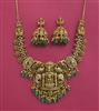 Antique Temple Necklace Set With Matte Gold Plating