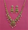 Antique Temple Necklace Set With Matte Gold Plating