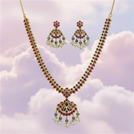 Buy Antique Moti Necklace Set With Matte Gold Plating 229071 | Kanhai ...