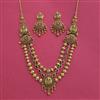 Antique Temple Necklace Set With Matte Gold Plating
