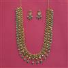 Antique Long Necklace Set With Matte Gold Plating