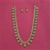 Antique Long Necklace Set With Matte Gold Plating