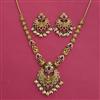 Antique South Indian Necklace Set With Matte Gold Plating