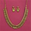 Antique Temple Necklace Set With Matte Gold Plating