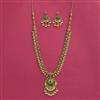 Antique Long Necklace Set With Matte Gold Plating