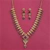 Antique Moti Necklace Set With Matte Gold Plating