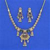 Antique Moti Necklace Set With Matte Gold Plating