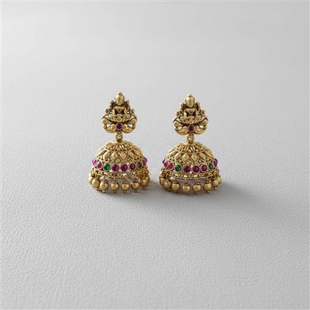 Antique Jhumki With Matte Gold Plating