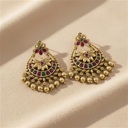 Antique Classic Earring With Matte Gold Plating