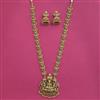 Antique Temple Necklace Set With Matte Gold Plating