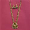 Antique Temple Necklace Set With Matte Gold Plating