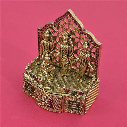 Antique Temple Sindoor Box with Gold Plating