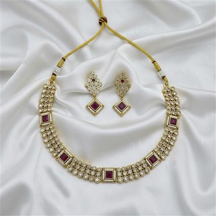 Antique Moti Necklace Set With Gold Plating