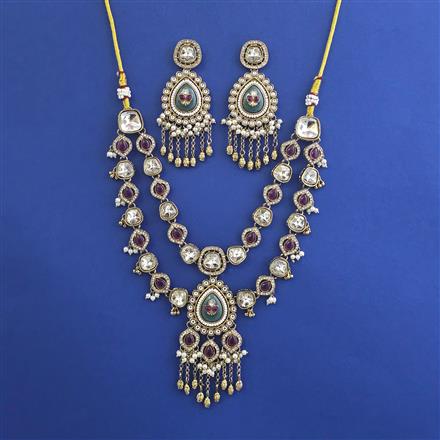 Antique Heritage Necklace With Mehndi Plating