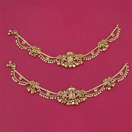 Antique Moti Payal With Gold Plating